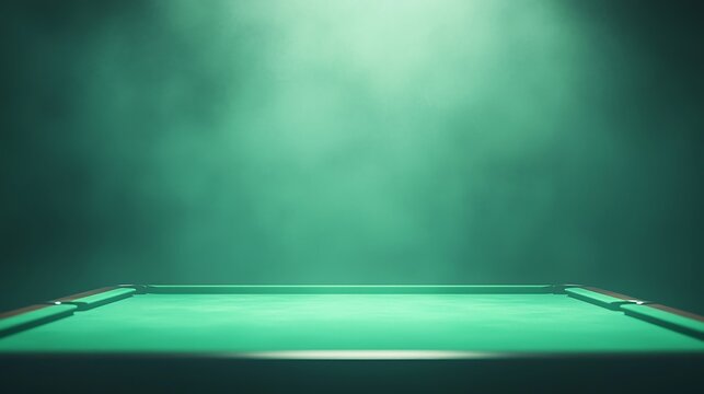 Green Pool Table with Dramatic Spotlight