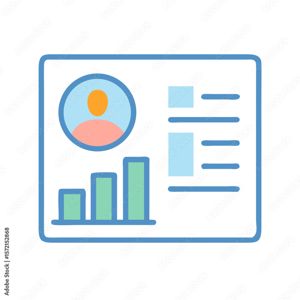Poster Simple icon representing business data analysis and user profile