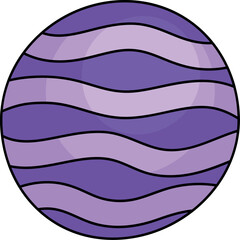 Flat Colorful Planets Space Icon