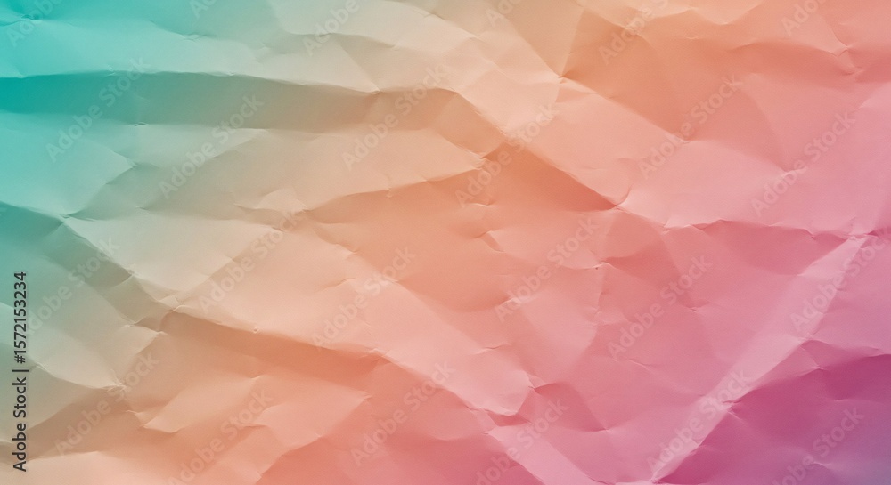 Aufkleber gradient colored crumpled paper texture with soft pastel shades and subtle shadows
