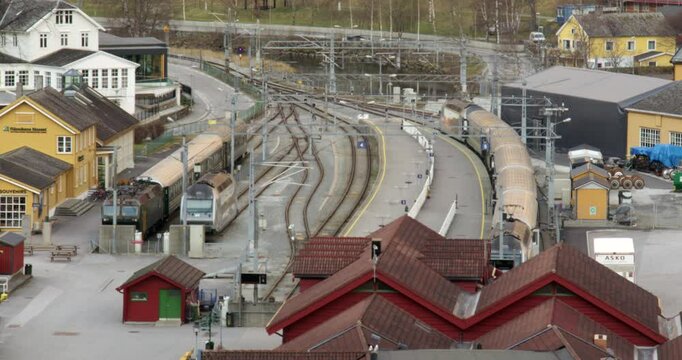 wide shot of flam railway station And Fl&aring;msbana