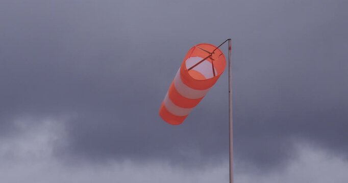 Mid shot Wind sock moving in the wind
