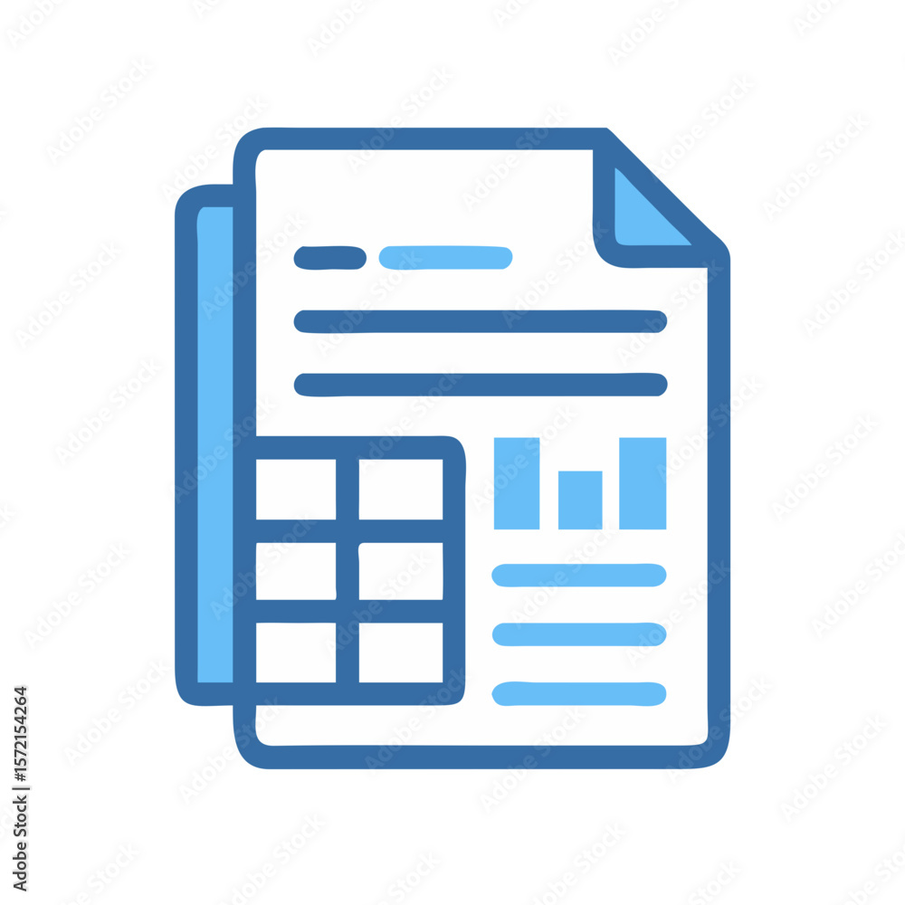 Aufkleber financial report document icon representing data and analysis