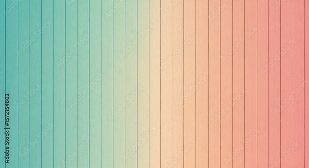Poster gradient wooden planks create a smooth transition from teal to peach and pink