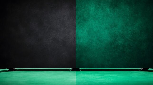 Billiard Table with Black and Green Background