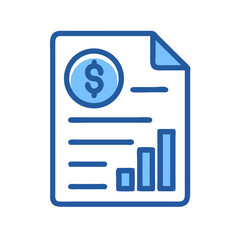 Financial report illustration featuring money and data analysis charts