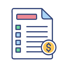 Financial document with dollar sign symbol representing expense tracking