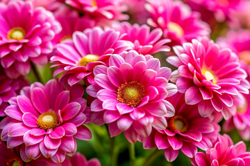 Stunning Macro Shot of Pink Chrysanthemums in Full Bloom, Created with AI Generative
