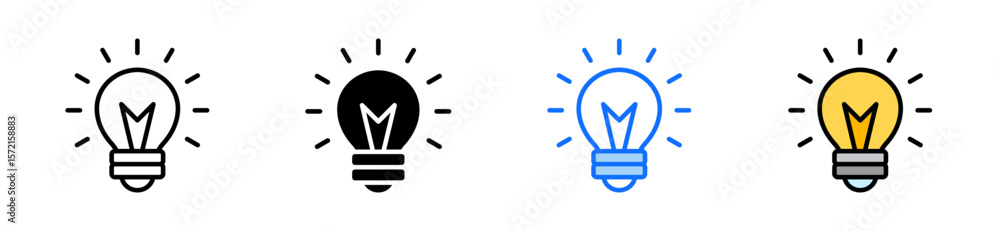 Aufkleber idea icon set multiple style collection