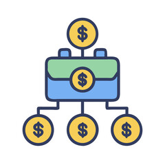 Money distribution concept showcasing financial allocation and management skills