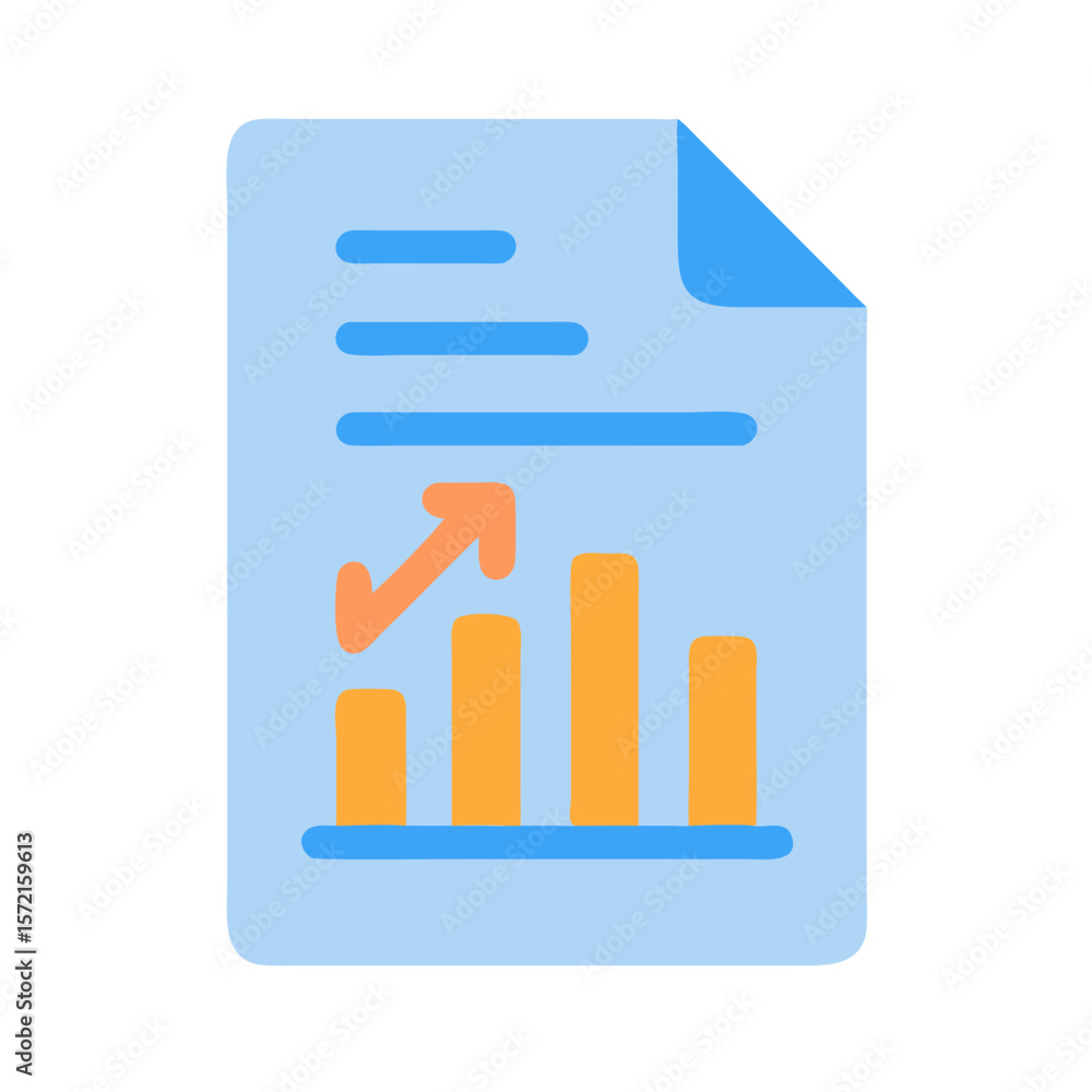 Poster abstract financial report showing growth on paper with chart
