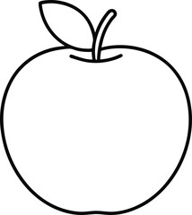 Simple apple line art vector illustration graphic