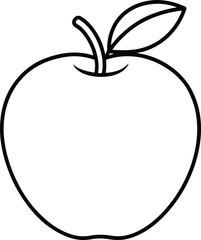 Simple apple line art vector illustration graphic
