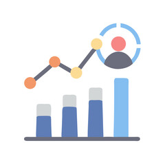 Abstract data chart demonstrating business growth with focus on user