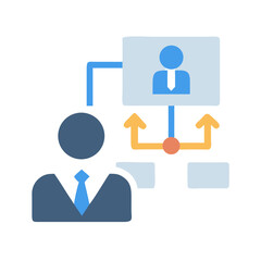 Organization chart design showing hierarchy and reporting structure icon