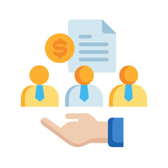 Human resources concept with hand and dollar sign coin