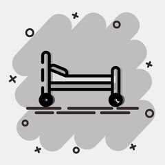 Icon bed. Medical elements. Icon in comic style.
