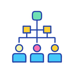 Colorful Organization Chart Icon on White Background