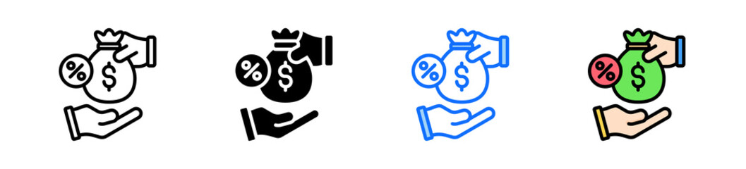 Loan Icon Set Multiple Style Collection