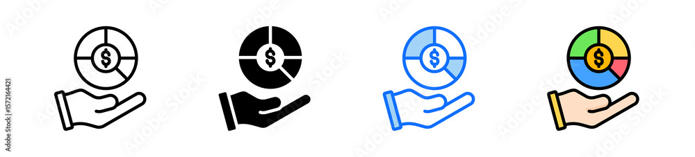 Poster Dividend Icon Set Multiple Style Collection