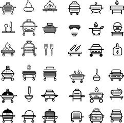 barbecue grill icons, BBQ grill, outdoor grill, gas grill, charcoal grill, portable grill, backyard grill, garden grill, patio grill, grilling icon, cooking grill, smoker grill, BBQ ico