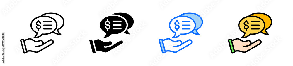 Poster advice icon set multiple style collection