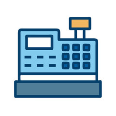 Stylized cash register icon on White Background for designs