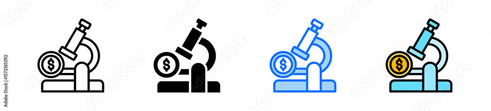 Poster research icon set multiple style collection