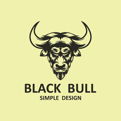 black bull logo vector design