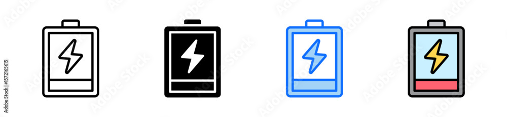 Poster battery icon set multiple style collection