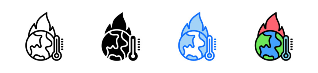 Global Warning Icon Set Multiple Style Collection