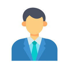 Isolated vector businessman icon in professional attire on White