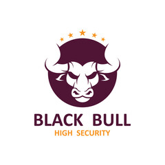 black bull logo vector design