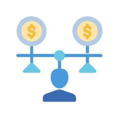 Balancing finances financial planning decisions and choices equally icon