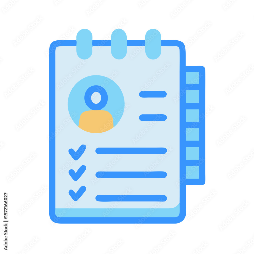 Poster digital checklist or planner with user profile and checks