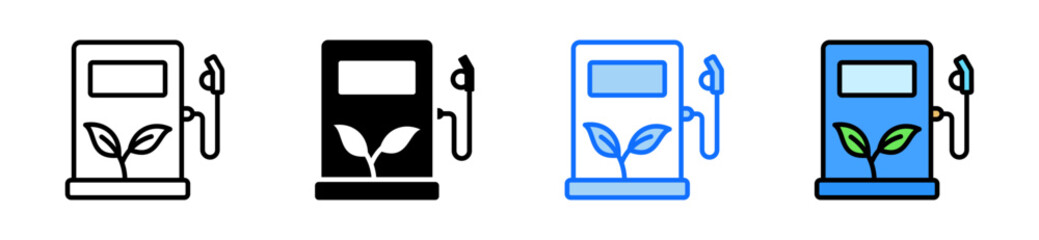 Eco Fuel Icon Set Multiple Style Collection