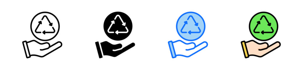 Recycling Icon Set Multiple Style Collection
