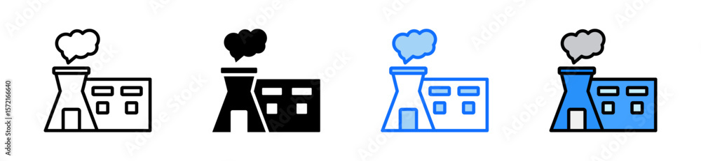 Poster pollution icon set multiple style collection