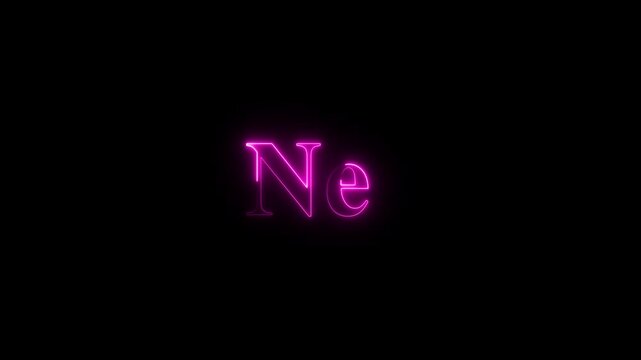 Neon molecule symbol on the black background . chemical representation . neon sign