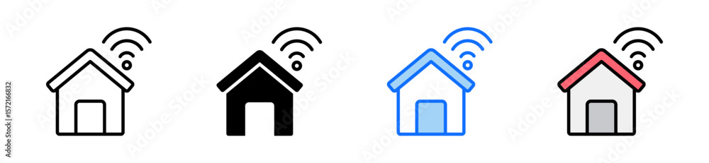Poster smart home icon set multiple style collection