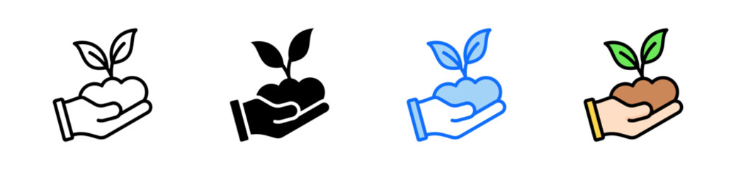 Soil Icon Set Multiple Style Collection