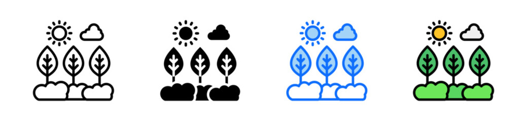 Obraz premium Forest Icon Set Multiple Style Collection