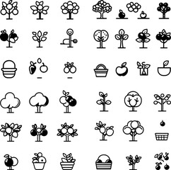 orchard icons, fruit orchard, apple orchard, pear orchard, cherry orchard, plum orchard, citrus orchard, orchard trees, orchard field, fruit farm, orchard landscape, garden orchard, bac
