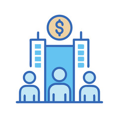 Company investment and group working together toward financial success