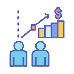 Business growth with team effort icon vector illustration