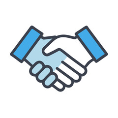 Illustration of a business handshake in flat vector style