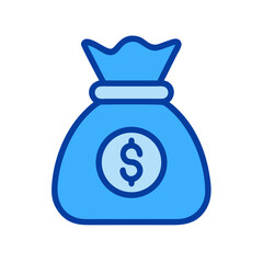 Money bag icon illustration on a White Background