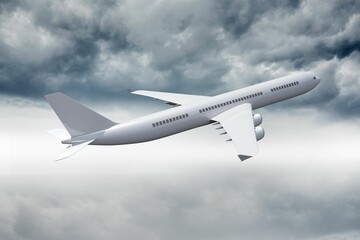 3D plane flying in the sky