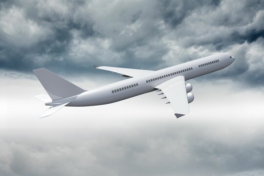 Fototapeta 3D plane flying in the sky