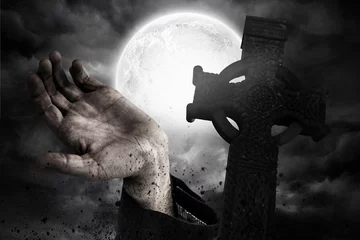 Fototapete Graphic image of celtic cross by cropped hand © vectorfusionart